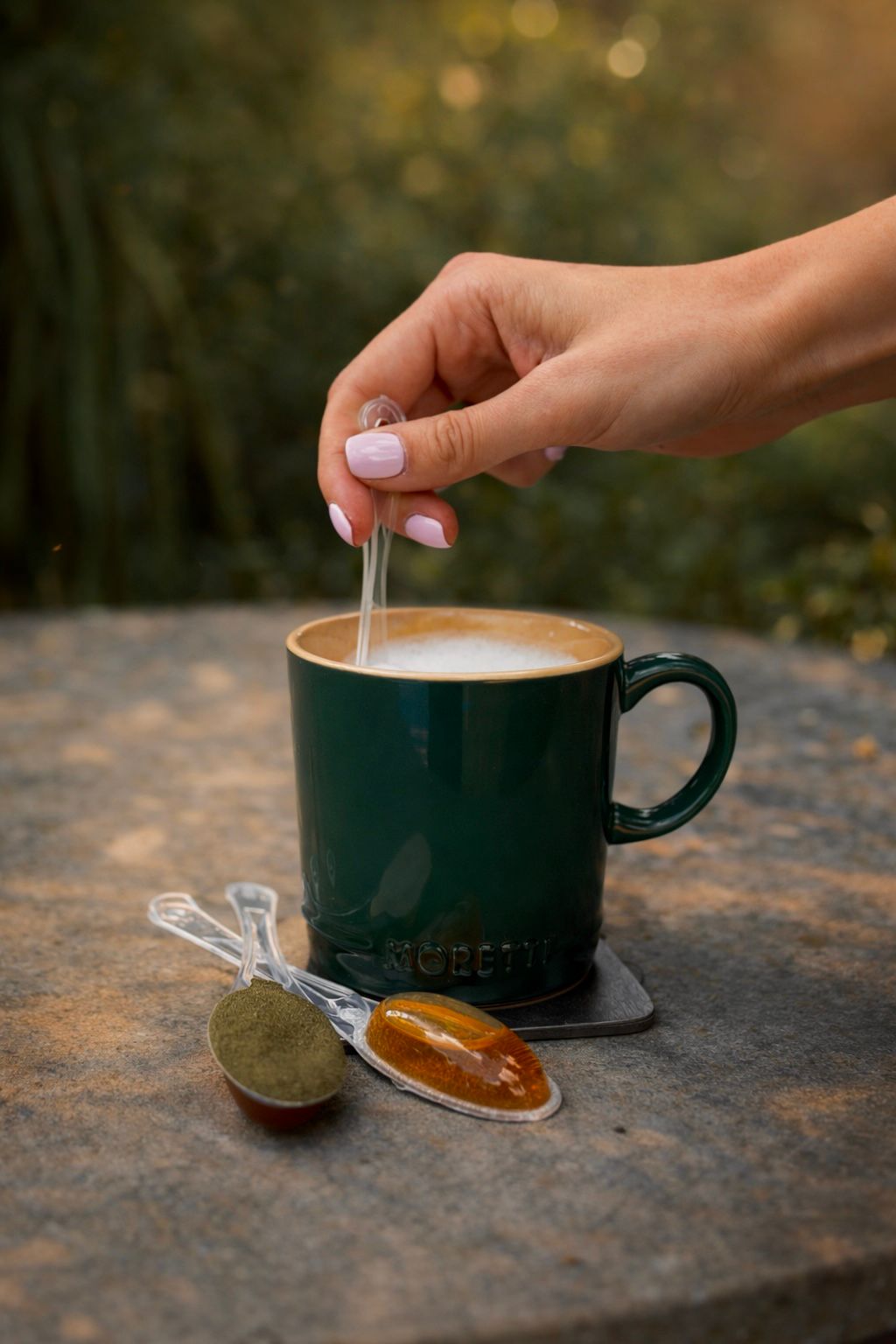 Stir and enjoy your honey-sweetened drink